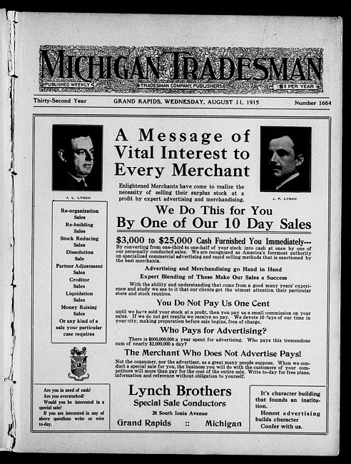 Michigan tradesman. Vol. 32 no. 1664 (1915 August 11)