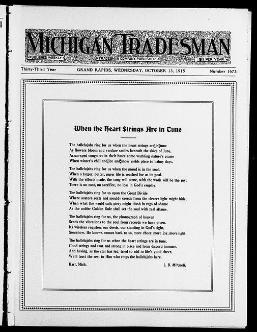 Michigan tradesman. Vol. 33 no. 1673 (1915 October 13)