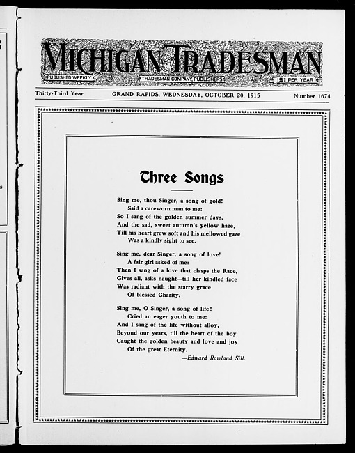 Michigan tradesman. Vol. 33 no. 1674 (1915 October 20)