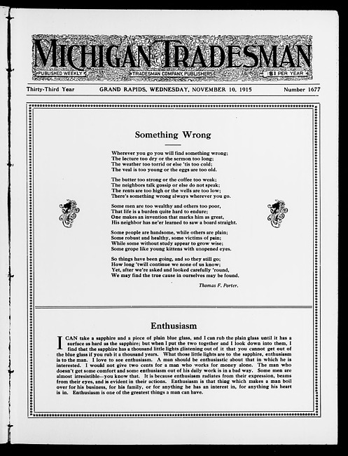 Michigan tradesman. Vol. 33 no. 1677 (1915 November 10)