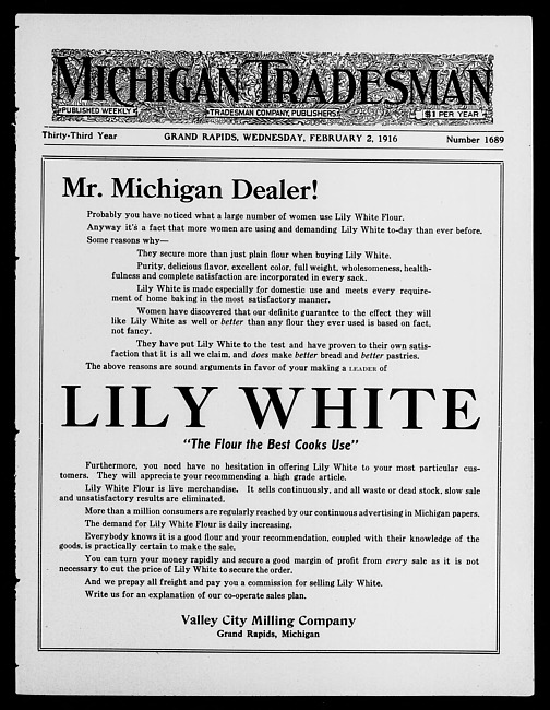 Michigan tradesman. Vol. 33 no. 1689 (1916 February 2)