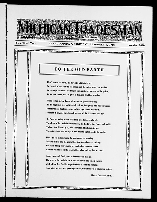 Michigan tradesman. Vol. 33 no. 1690 (1916 February 9)