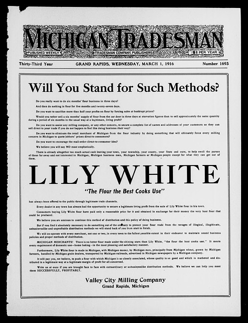 Michigan tradesman. Vol. 33 no. 1693 (1916 March 1)