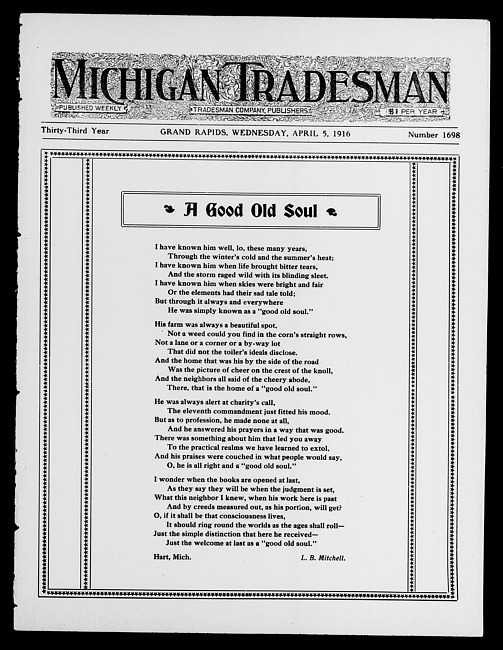 Michigan tradesman. Vol. 33 no. 1698 (1916 April 5)