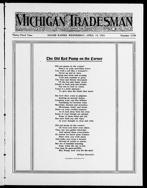 Michigan tradesman. Vol. 33 no. 1700 (1916 April 19)