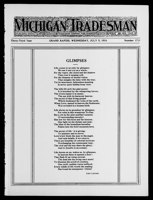 Michigan tradesman. Vol. 33 no. 1711 (1916 July 5)