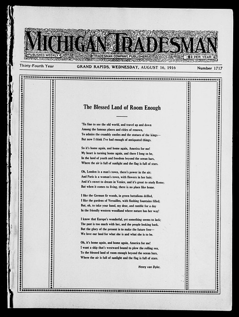 Michigan tradesman. Vol. 34 no. 1717 (1916 August 16)