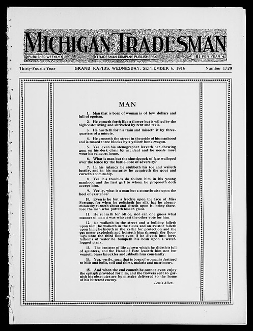 Michigan tradesman. Vol. 34 no. 1720 (1916 September 6)