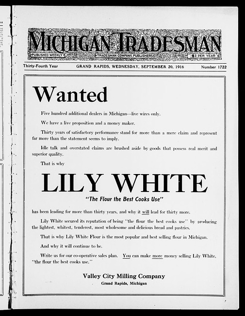 Michigan tradesman. Vol. 34 no. 1722 (1916 September 20)