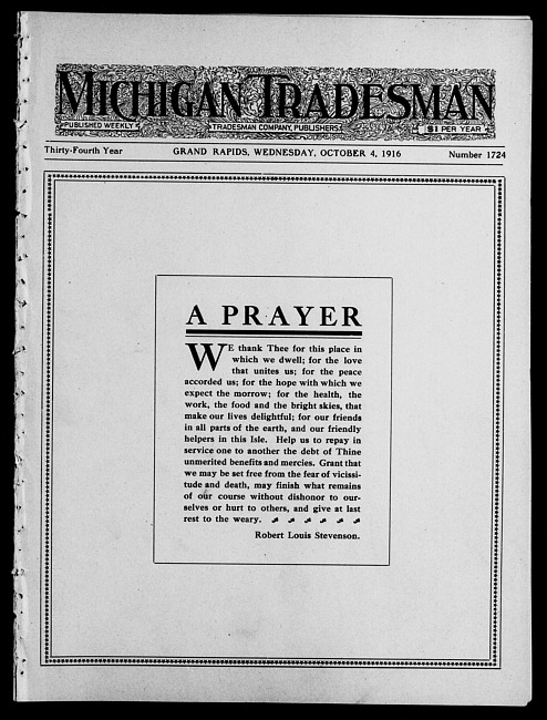 Michigan tradesman. Vol. 34 no. 1724 (1916 October 4)