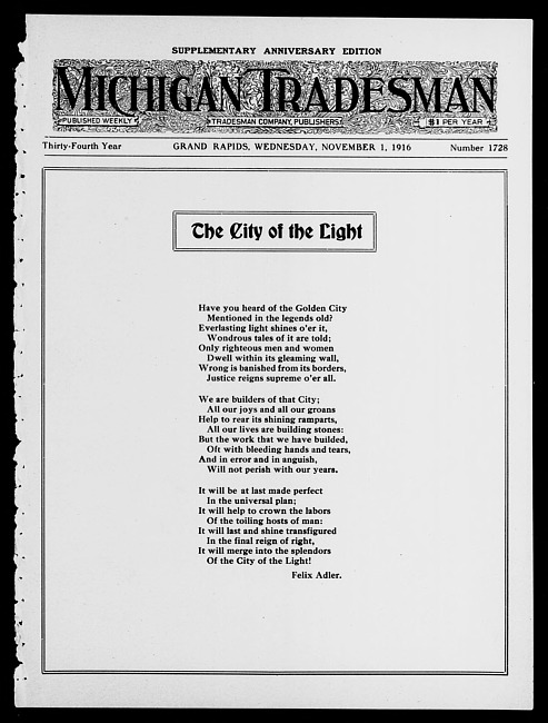 Michigan tradesman. Vol. 34 no. 1728 (1916 November 1)