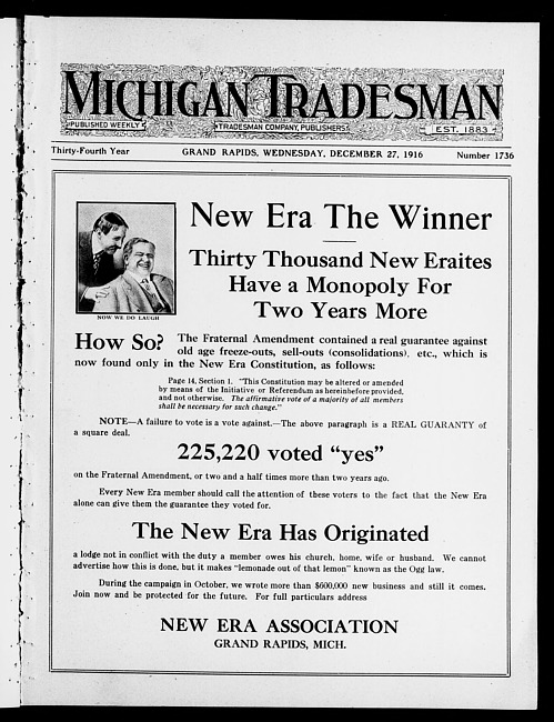 Michigan tradesman. Vol. 34 no. 1736 (1916 December 27)