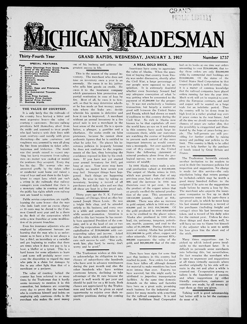 Michigan tradesman. Vol. 34 no. 1737 (1917 January 3)