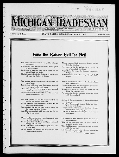 Michigan tradesman. Vol. 34 no. 1754 (1917 May 2)