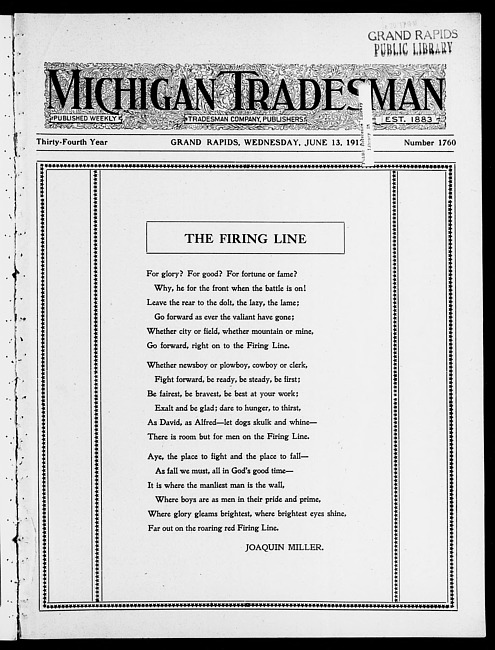 Michigan tradesman. Vol. 34 no. 1760 (1917 June 13)