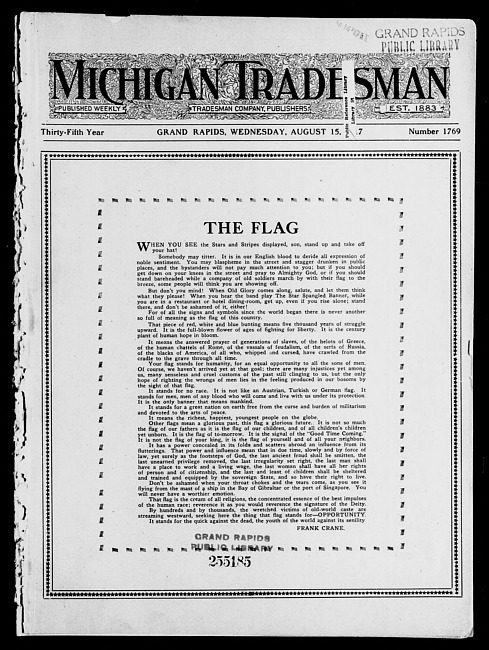 Michigan tradesman. Vol. 35 no. 1769 (1917 August 15)