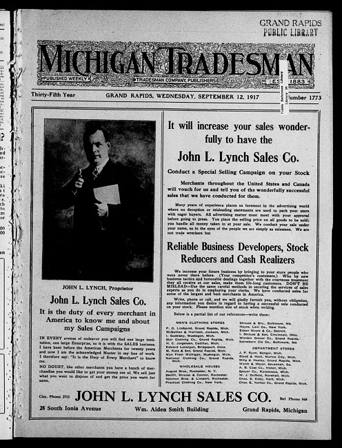 Michigan tradesman. Vol. 35 no. 1773 (1917 September 12)