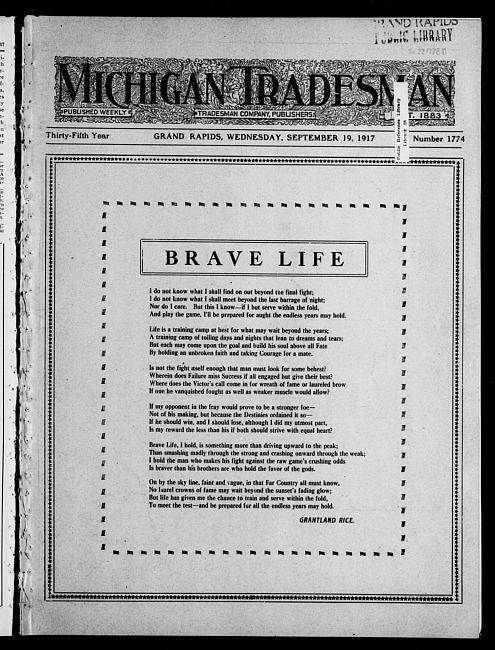 Michigan tradesman. Vol. 35 no. 1774 (1917 September 19)