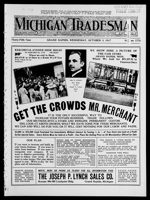 Michigan tradesman. Vol. 35 no. 1776 (1917 October 3)