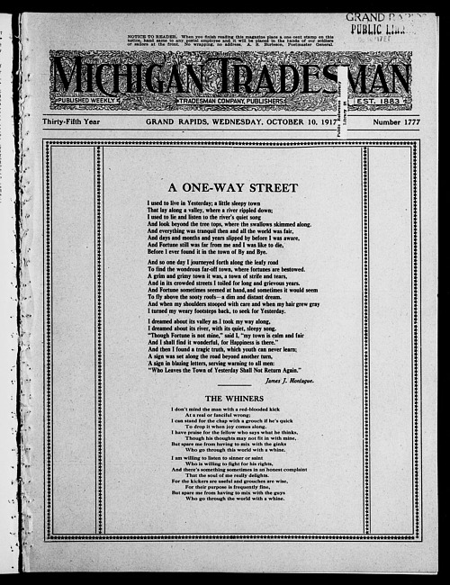Michigan tradesman. Vol. 35 no. 1777 (1917 October 10)