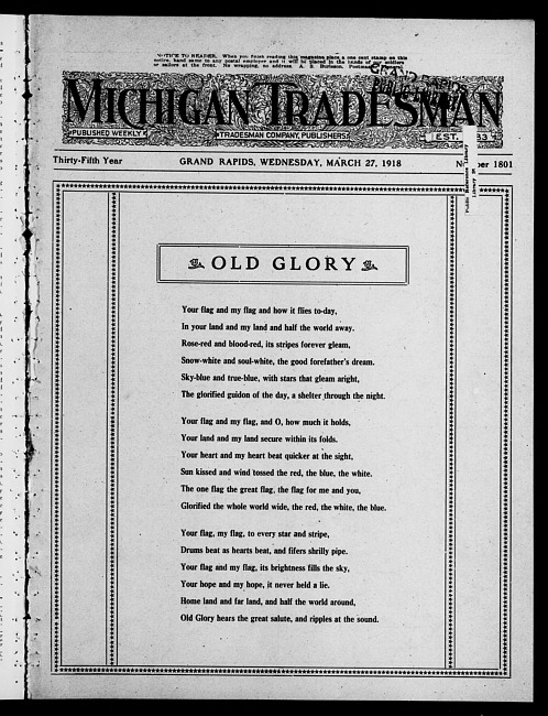 Michigan tradesman. Vol. 35 no. 1801 (1918 March 27)