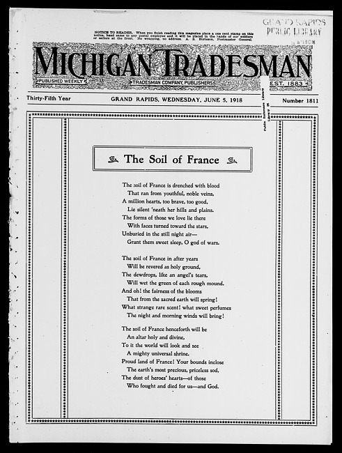 Michigan tradesman. Vol. 35 no. 1811 (1918 June 5)