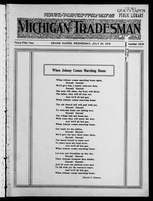 Michigan tradesman. Vol. 35 no. 1818 (1918 July 24)