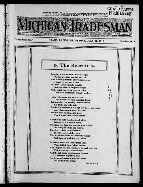 Michigan tradesman. Vol. 35 no. 1819 (1918 July 31)