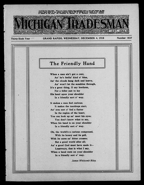 Michigan tradesman. Vol. 36 no. 1837 (1918 December 4)