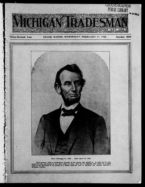 Michigan tradesman. Vol. 37 no. 1899 (1920 February 11)