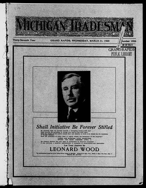 Michigan tradesman. Vol. 37 no. 1906 (1920 March 31)