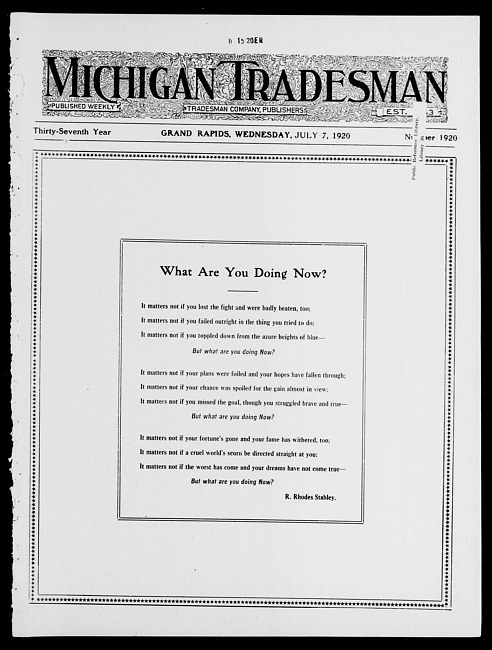 Michigan tradesman. Vol. 37 no. 1920 (1920 July 7)