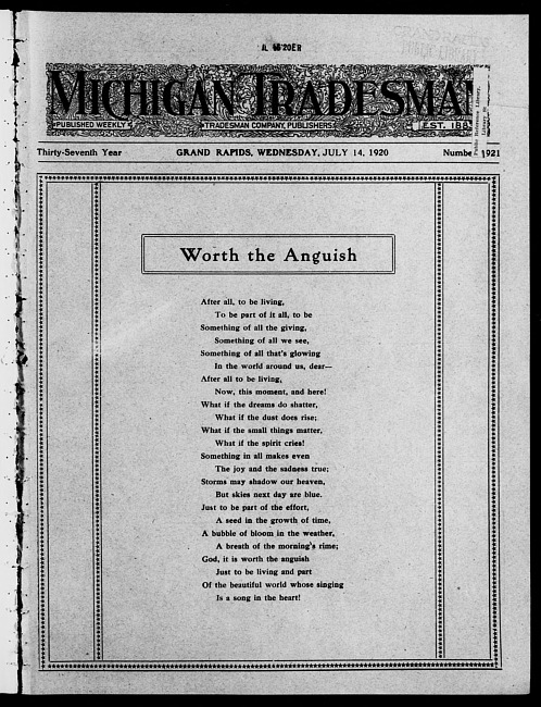 Michigan tradesman. Vol. 37 no. 1921 (1920 July 14)