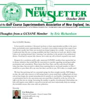 The newsletter of the Golf Course Superintendents Association of New England, Inc. (2018 October)