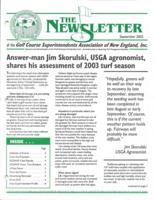 The newsletter of the Golf Course Superintendents Association of New England, Inc. (2003 September)