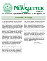 The newsletter of the Golf Course Superintendents Association of New England, Inc. (2011 October)