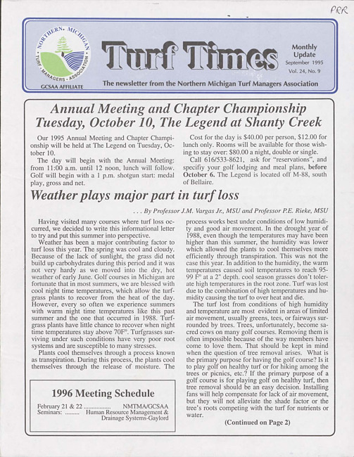Turf times. Vol. 24 no. 9 (1995 September)