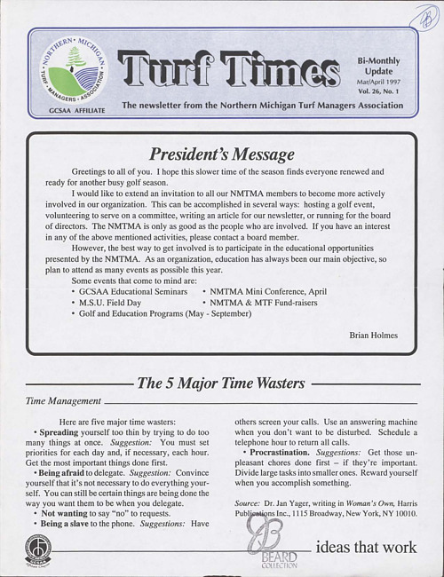 Turf Times. Vol. 26 no. 1 (1997 March/April)