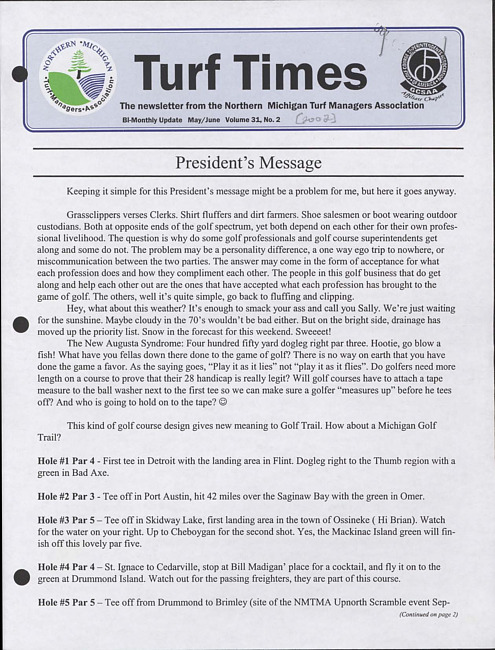 Turf times. Vol. 31 no. 2 (2002 May/June)