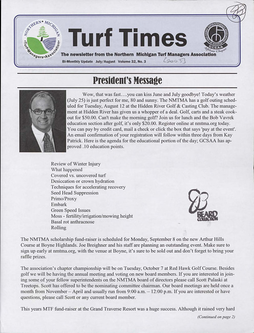 Turf times. Vol. 32 no. 3 (2003 July/August)