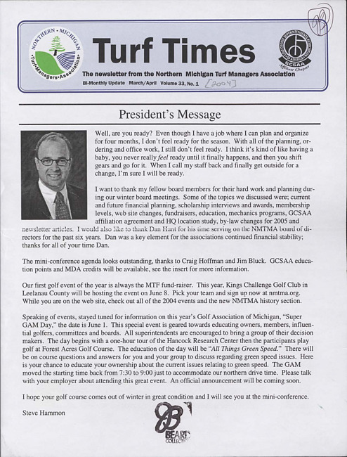 Turf times. Vol. 33 no. 1 (2004 March/April)