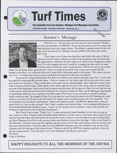 Turf times. Vol. 34 no. 4 (2005 November/December)