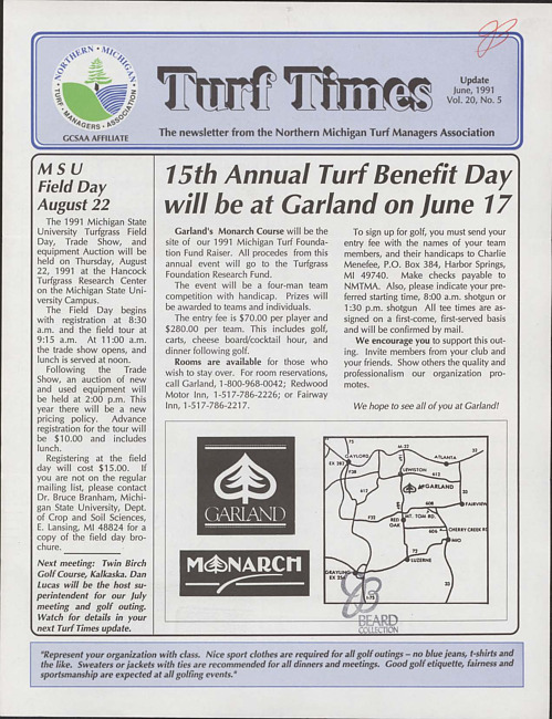 Turf times. Vol. 20 no. 6 (1991 June)