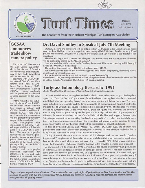 Turf times. Vol. 21 no. 7 (1992 July)