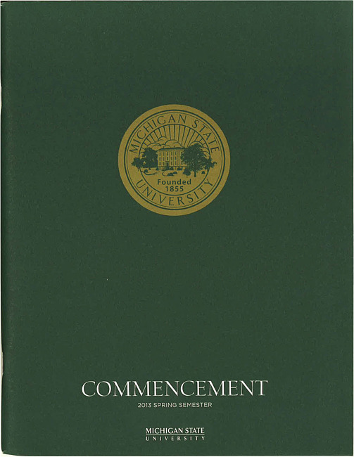  Commencement program. (2013 Spring) 