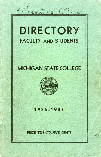  Directory, faculty and students. (1936-1937) 