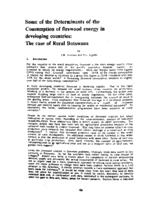 Some of the determinants of the consumption of firewood energy in developing countries : the case of rural Botswana