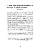 Current issues in the conceptualisation of the origins of African agriculture