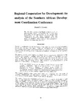 Regional cooperation for development : an analysis of the Southern African Development Coordination Conference