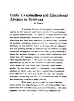 Public examinations and educational advance in Botswana